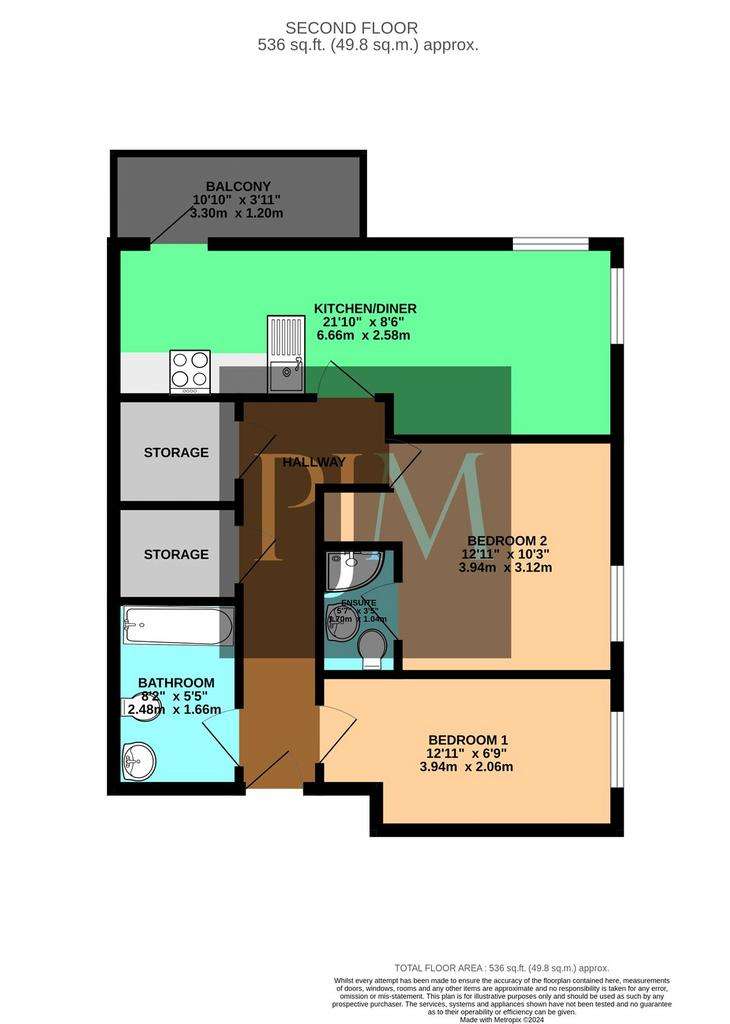 2 bedroom flat for sale - floorplan