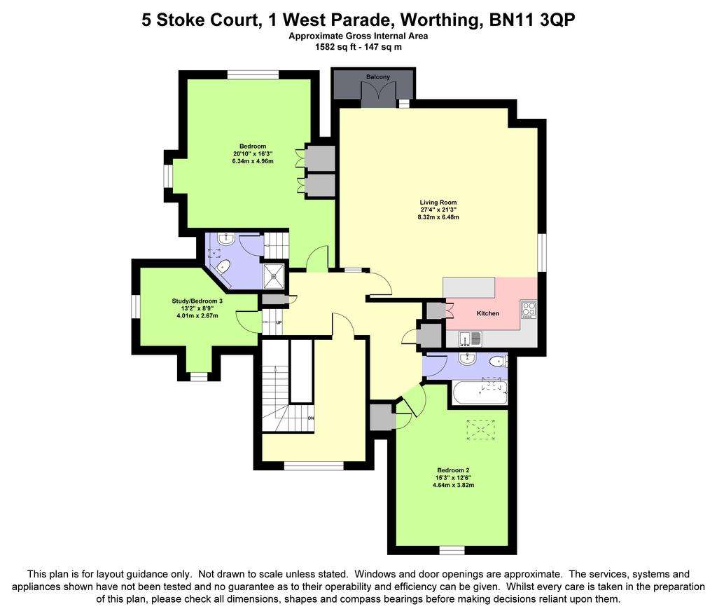 3 bedroom flat for sale - floorplan