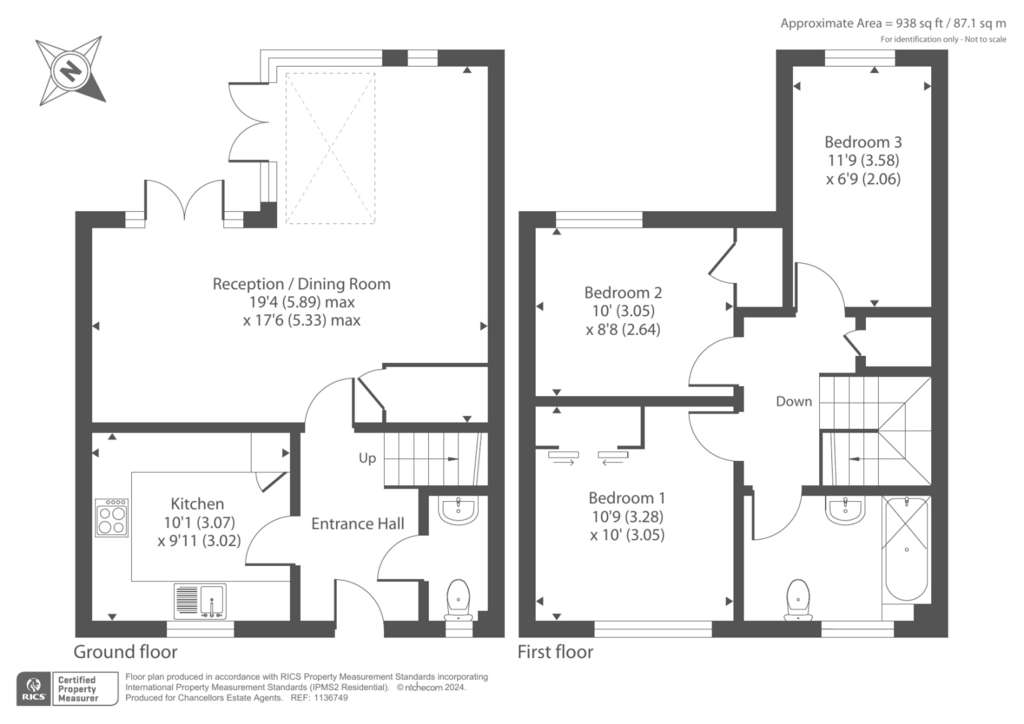 3 bedroom semi-detached house for sale - floorplan