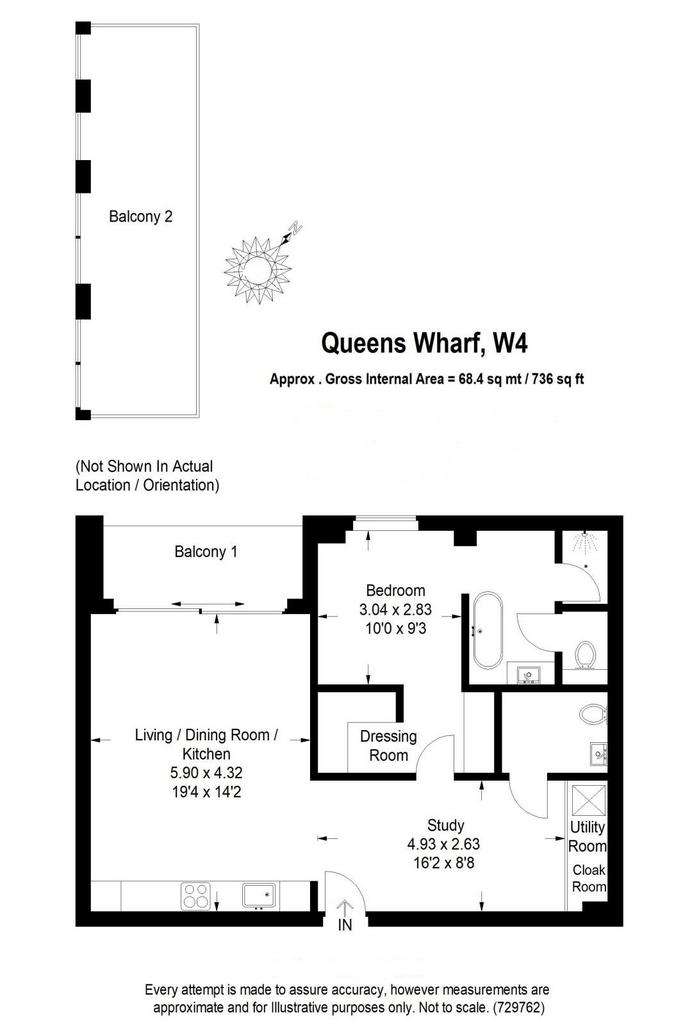 1 bedroom flat for sale - floorplan