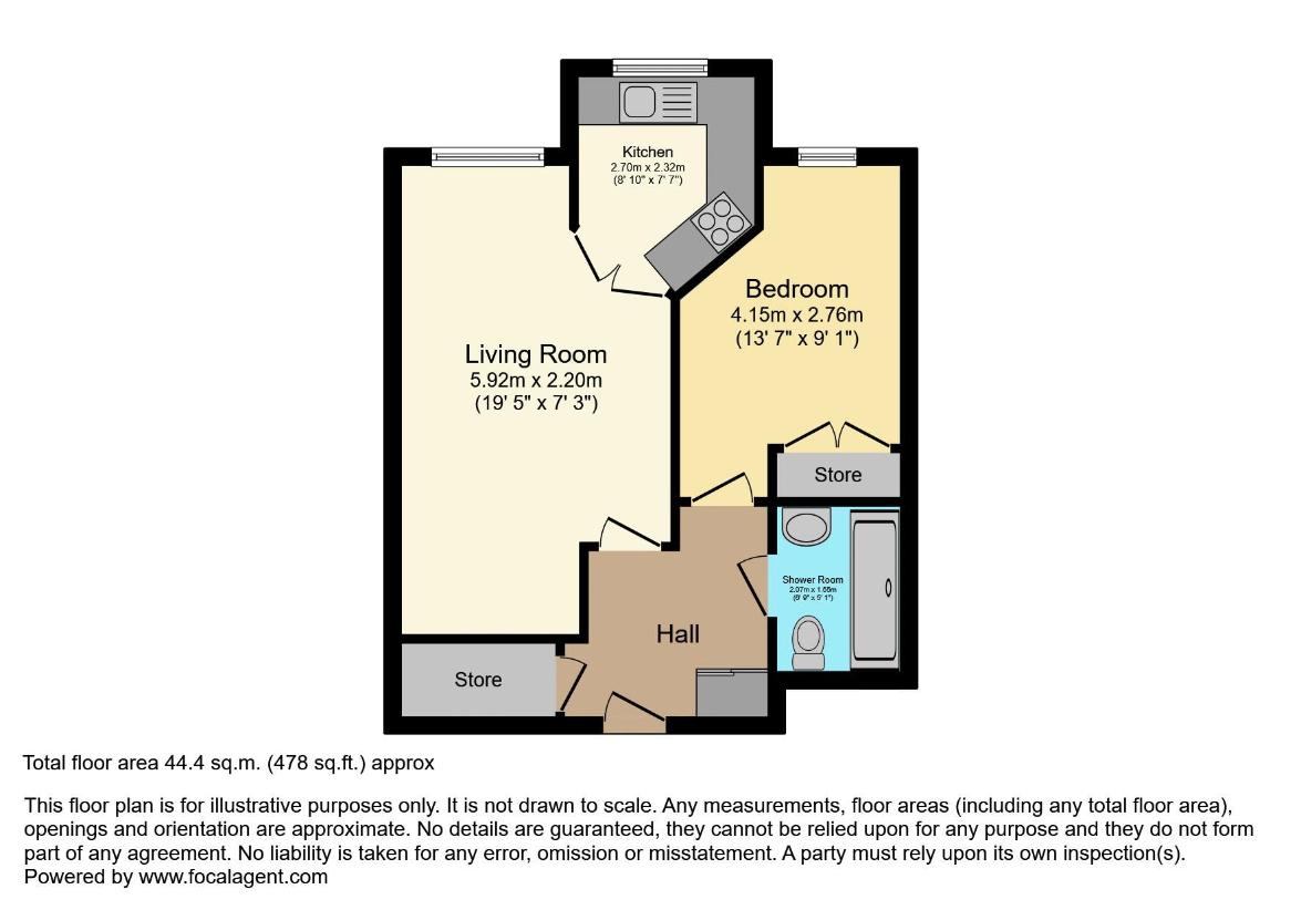 1 bedroom flat for sale - floorplan