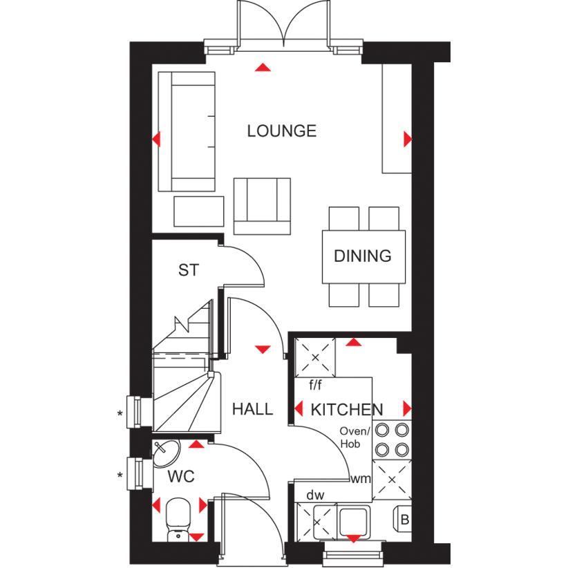 2 bedroom terraced house for sale - floorplan