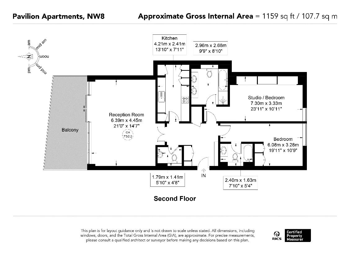 2 bedroom flat for sale - floorplan