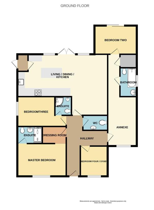 4 bedroom bungalow for sale - floorplan