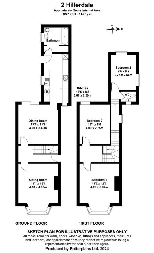 3 bedroom semi-detached house for sale - floorplan