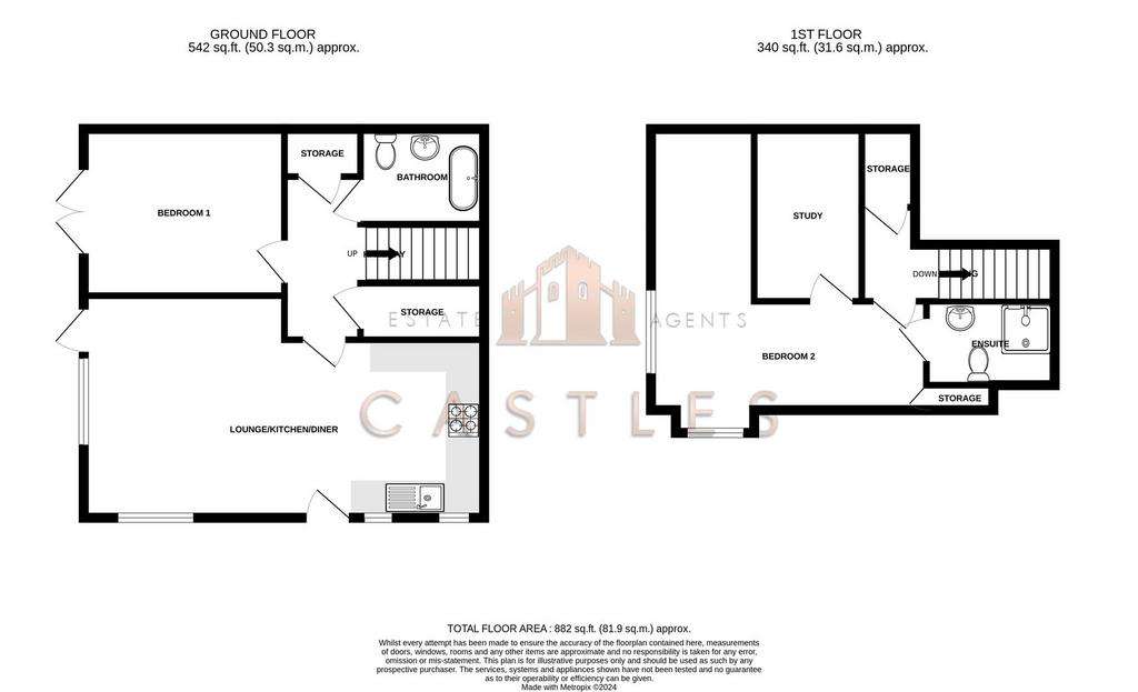 2 bedroom end of terrace house for sale - floorplan