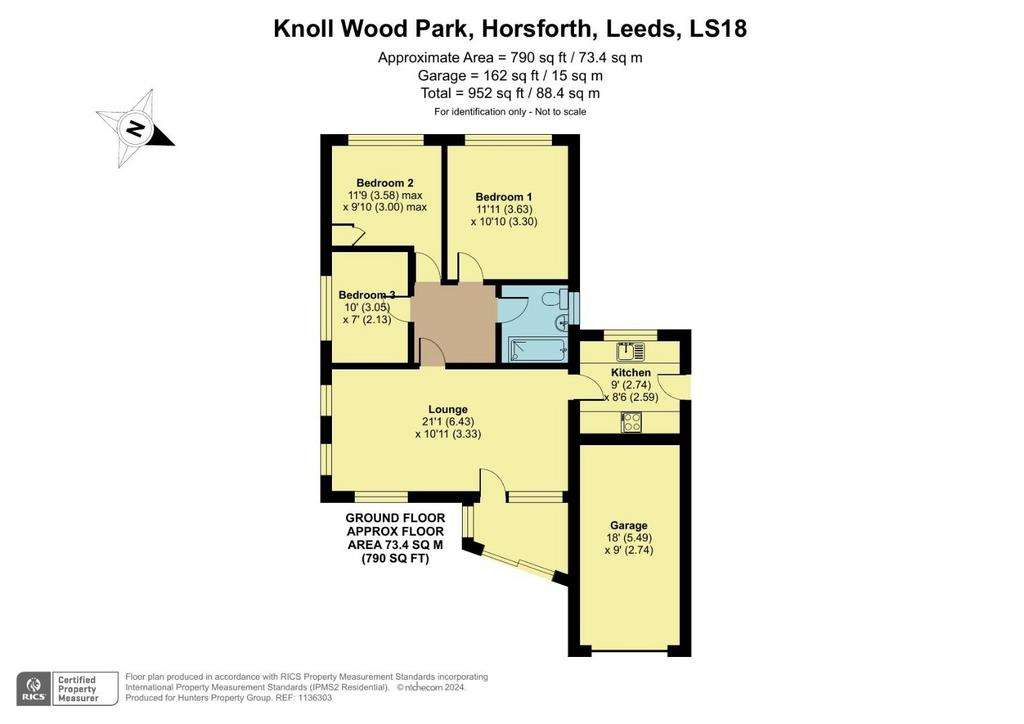 3 bedroom detached bungalow for sale - floorplan