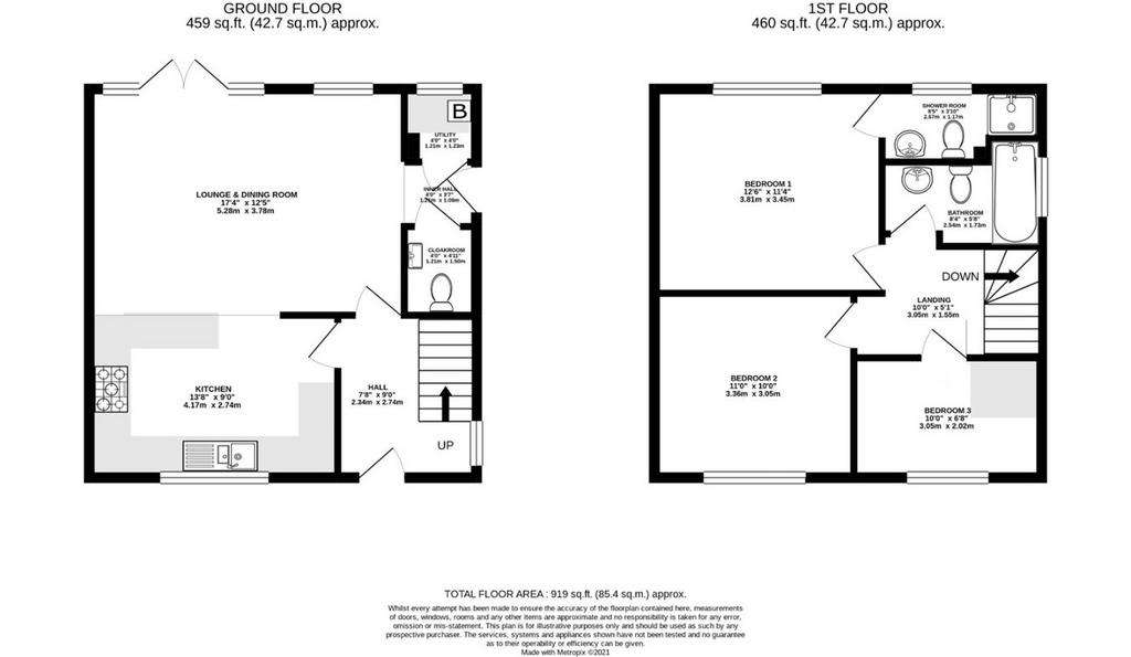 3 bedroom end of terrace house for sale - floorplan