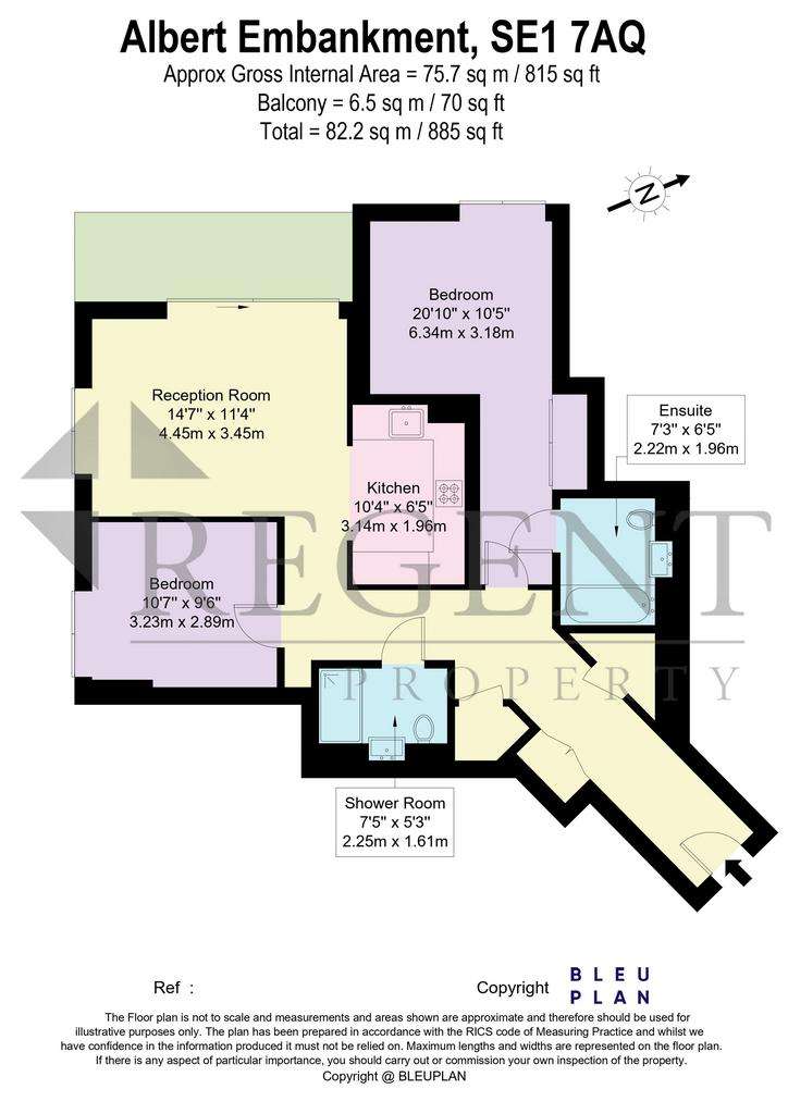 2 bedroom flat to rent - floorplan