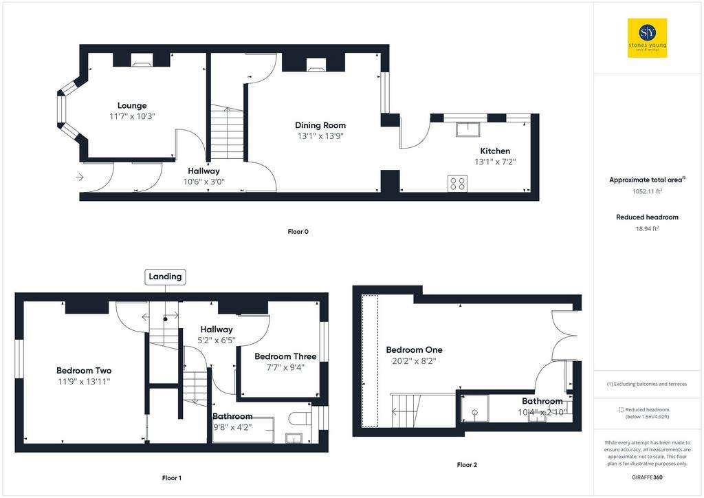 3 bedroom terraced house for sale - floorplan