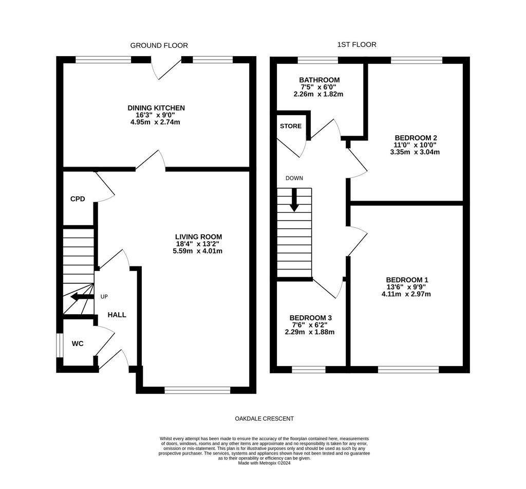 3 bedroom semi-detached house for sale - floorplan