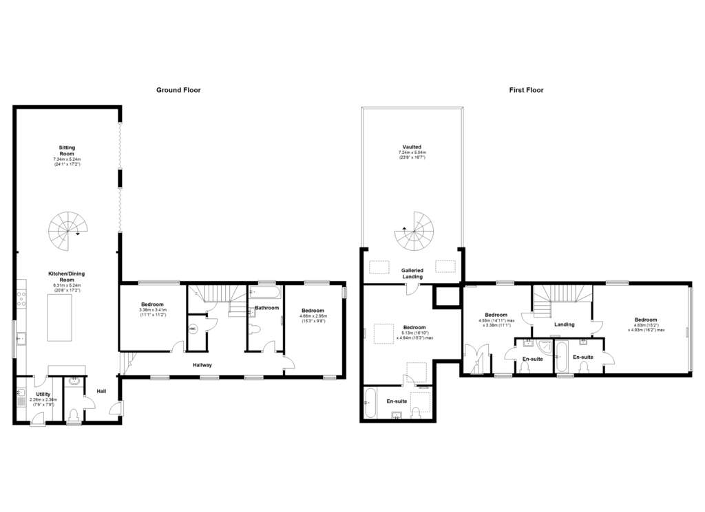 5 bedroom barn conversion to rent - floorplan