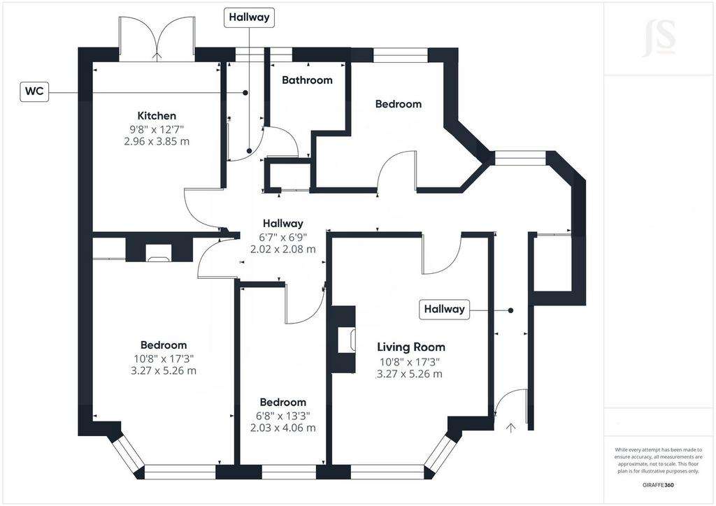 3 bedroom flat for sale - floorplan