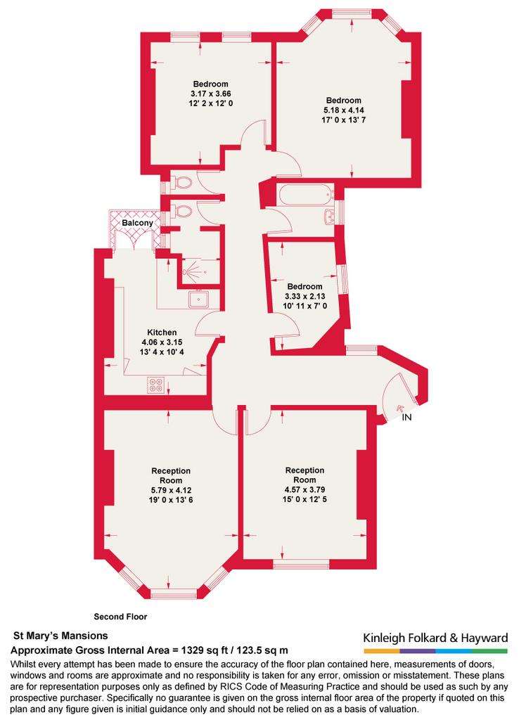 4 bedroom flat to rent - floorplan