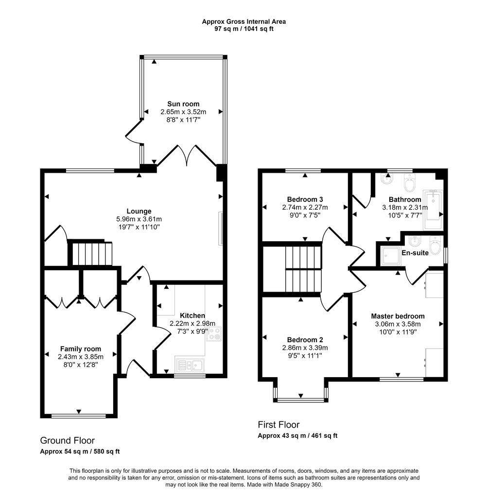 3 bedroom semi-detached house for sale - floorplan