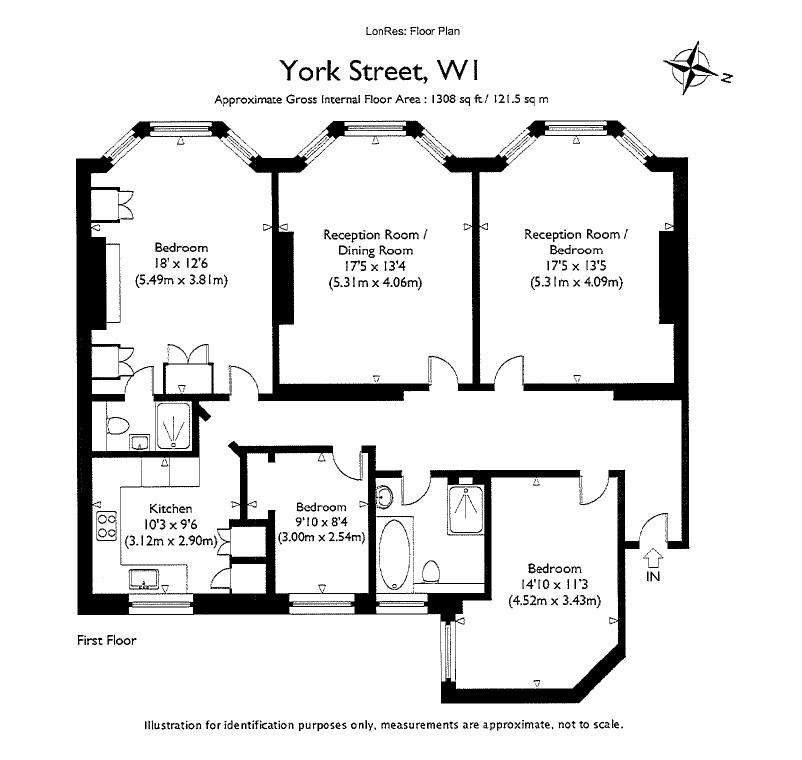 3 bedroom flat to rent - floorplan