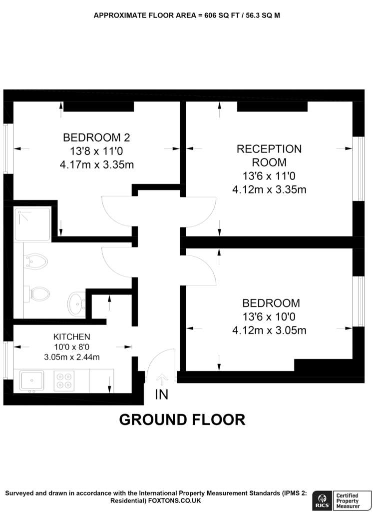 2 bedroom flat to rent - floorplan