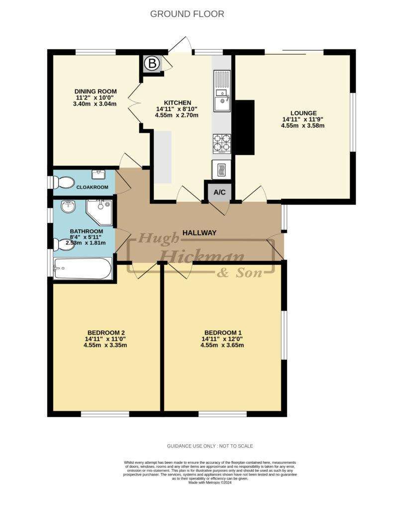 2 bedroom detached bungalow for sale - floorplan