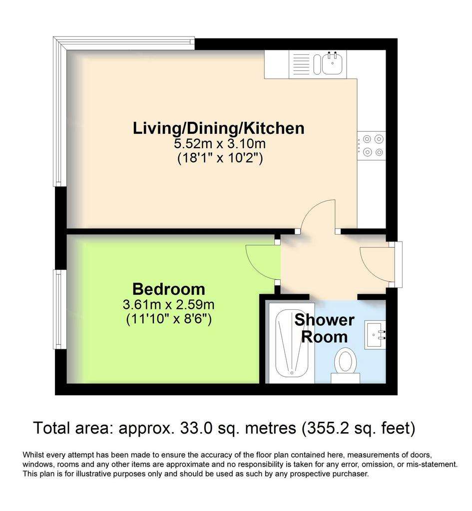 1 bedroom flat for sale - floorplan