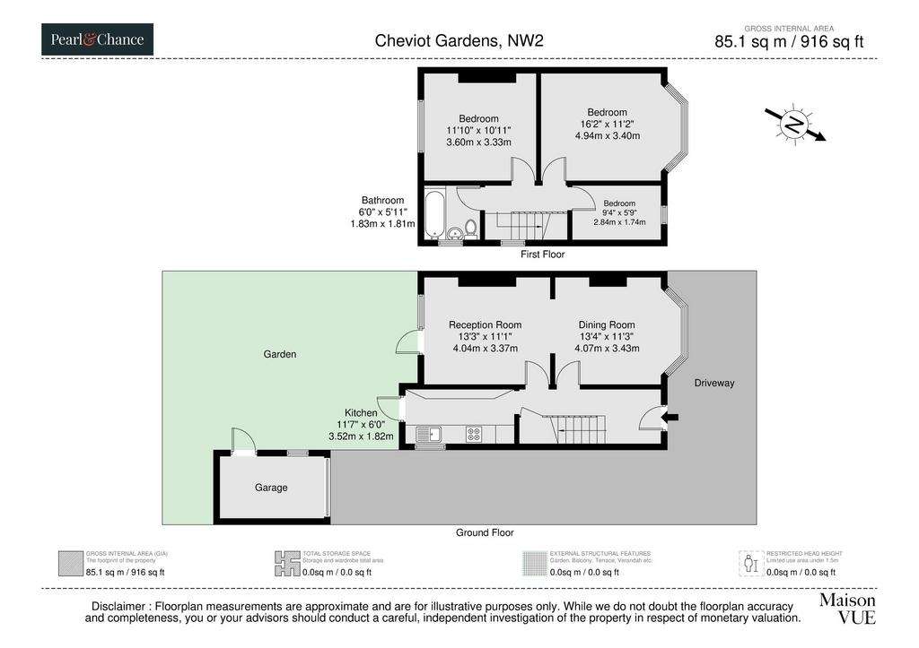 3 bedroom semi-detached house to rent - floorplan