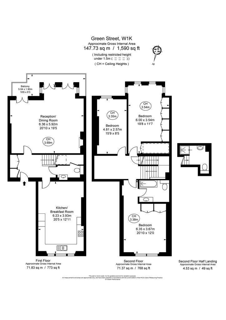 3 bedroom flat to rent - floorplan