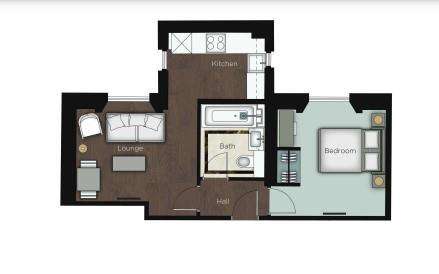 1 bedroom flat to rent - floorplan