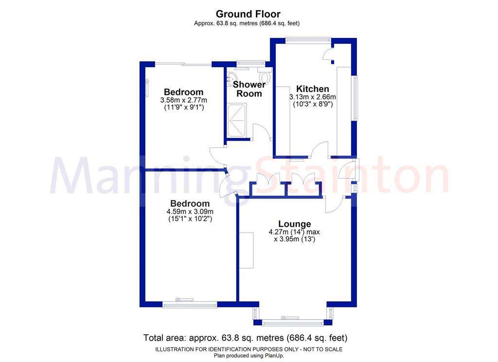 2 bedroom bungalow for sale - floorplan