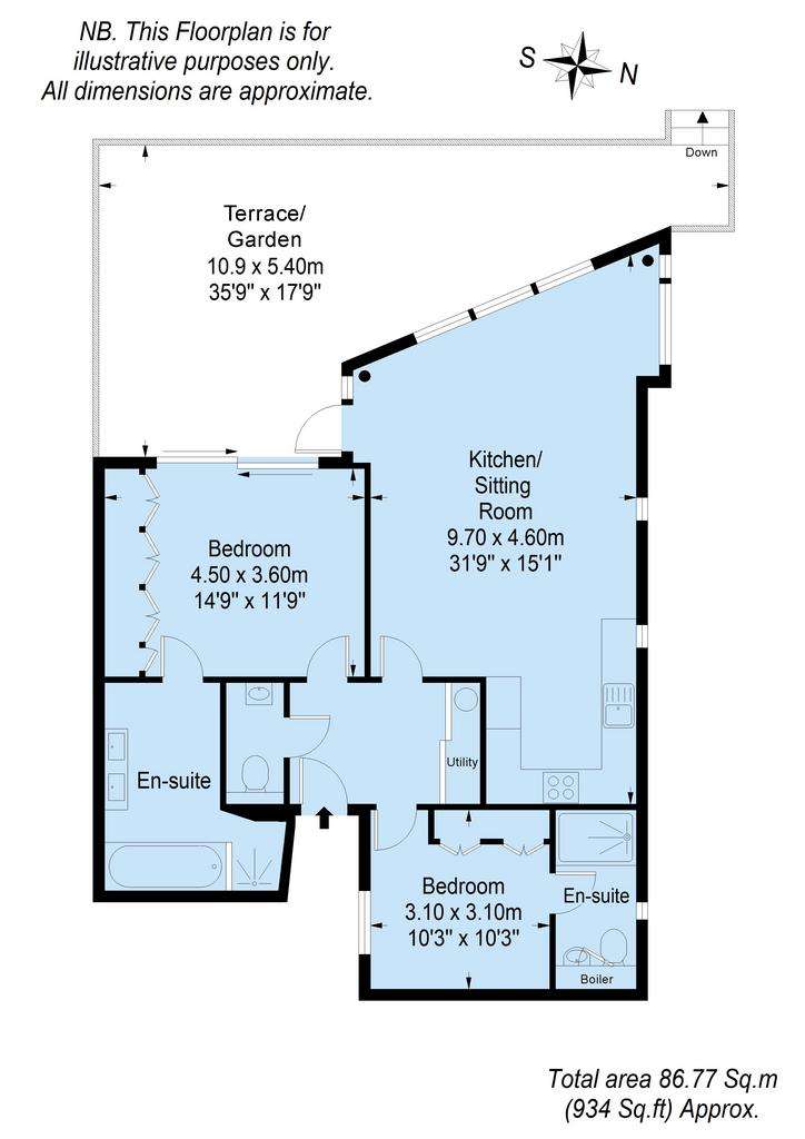 2 bedroom flat for sale - floorplan