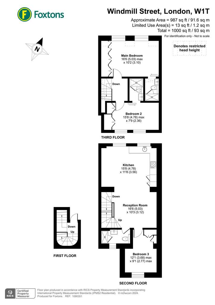 3 bedroom flat to rent - floorplan