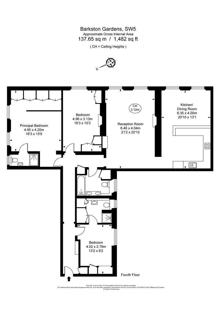 3 bedroom flat to rent - floorplan