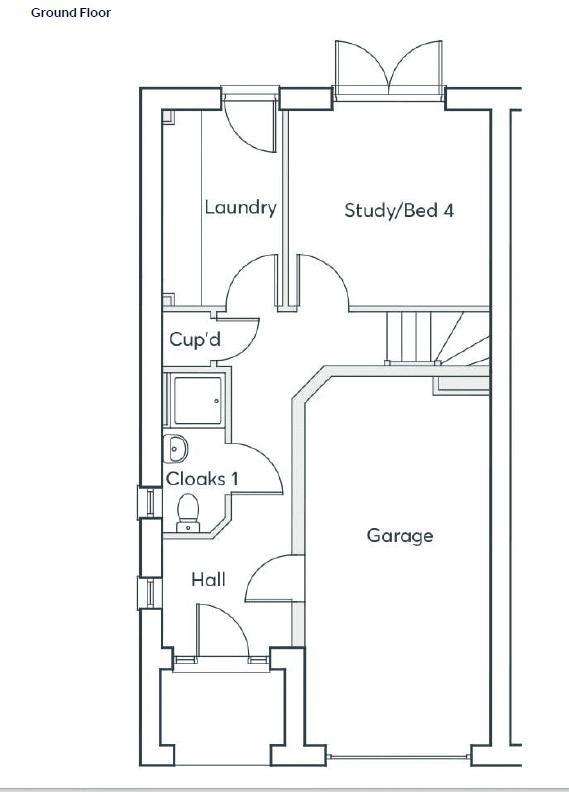 4 bedroom end of terrace house for sale - floorplan