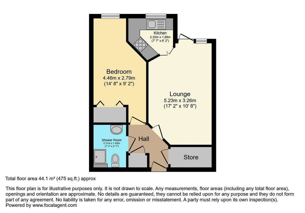 1 bedroom retirement property for sale - floorplan