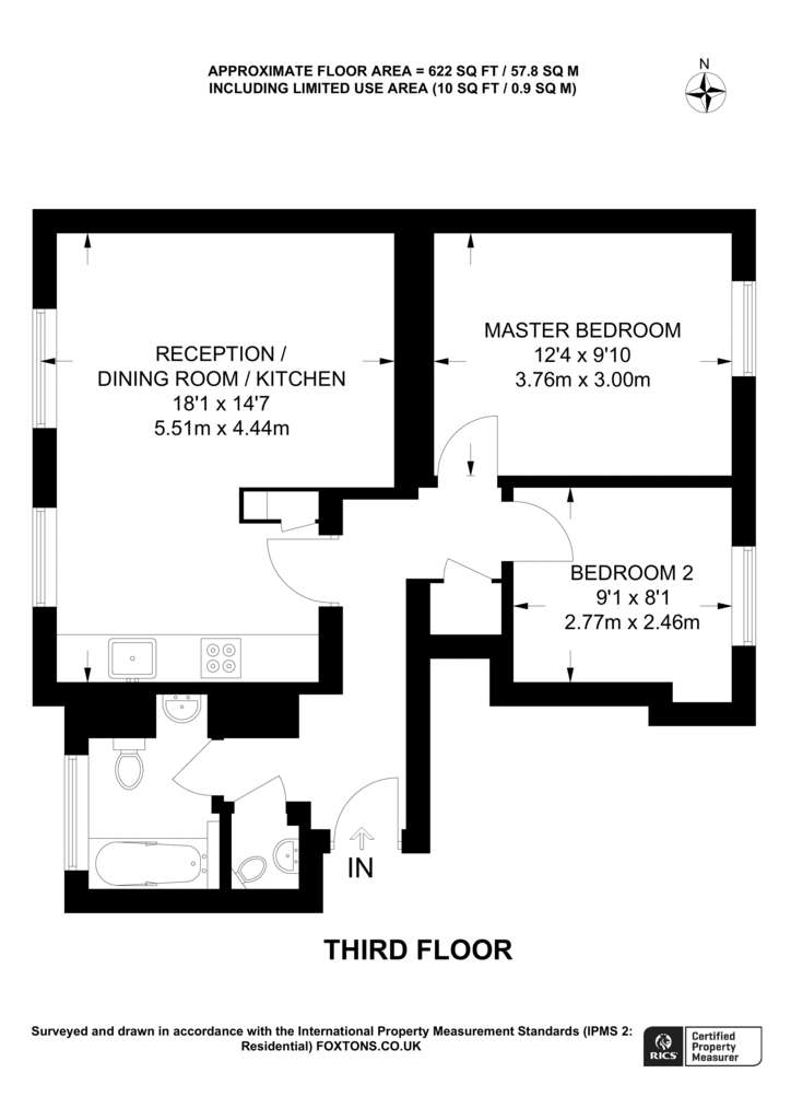 2 bedroom flat to rent - floorplan