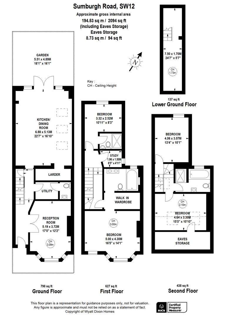 4 bedroom terraced house for sale - floorplan