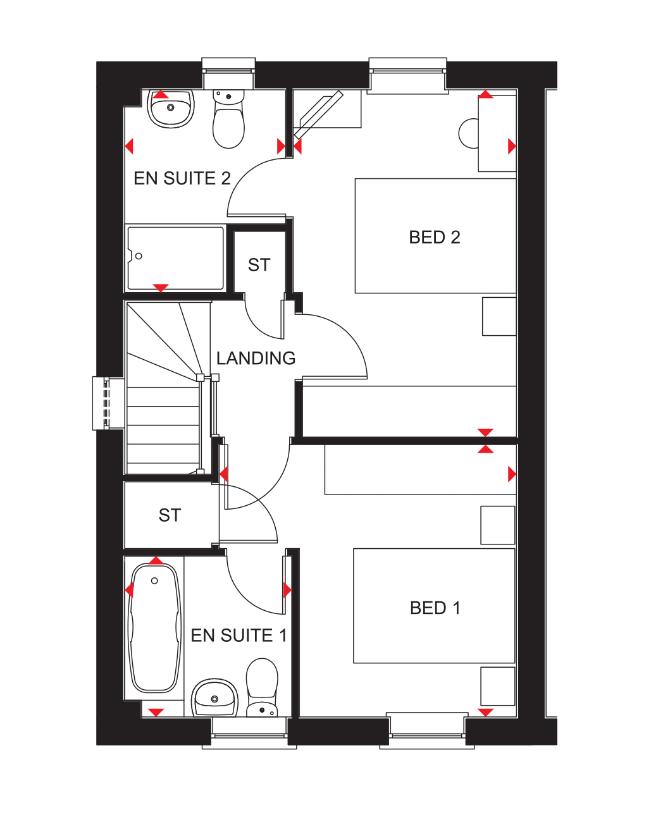 2 bedroom semi-detached house for sale - floorplan