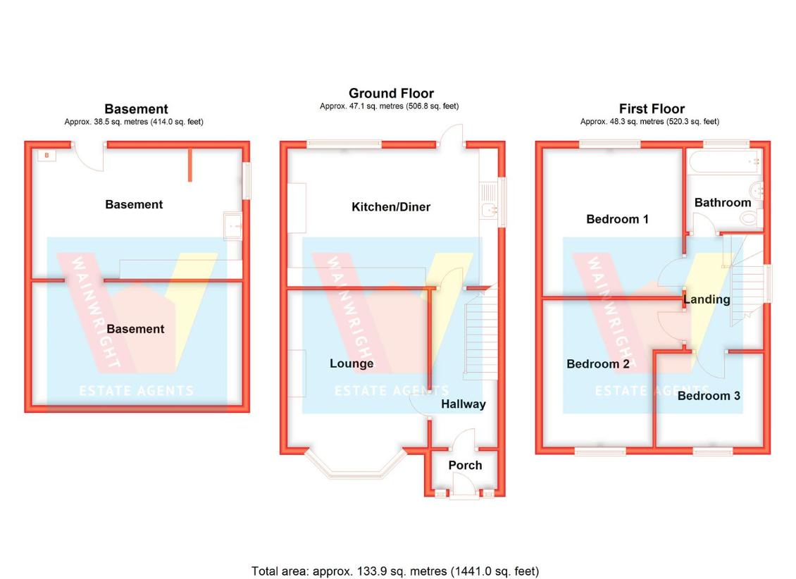 3 bedroom semi-detached house for sale - floorplan