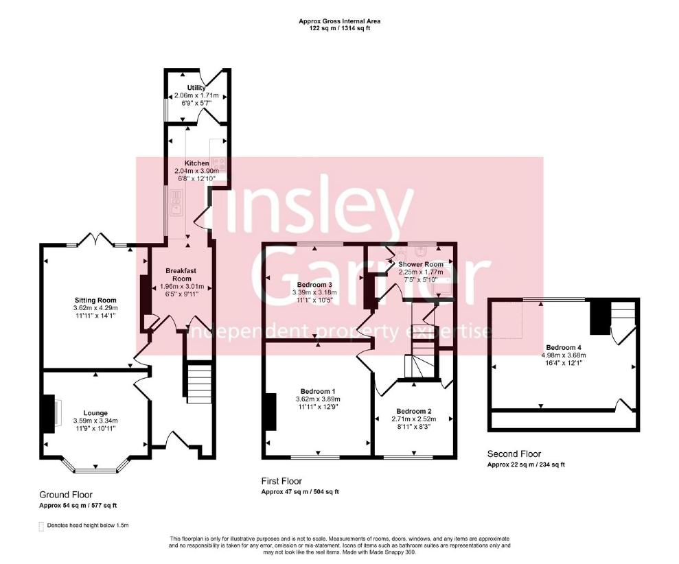 4 bedroom town house for sale - floorplan