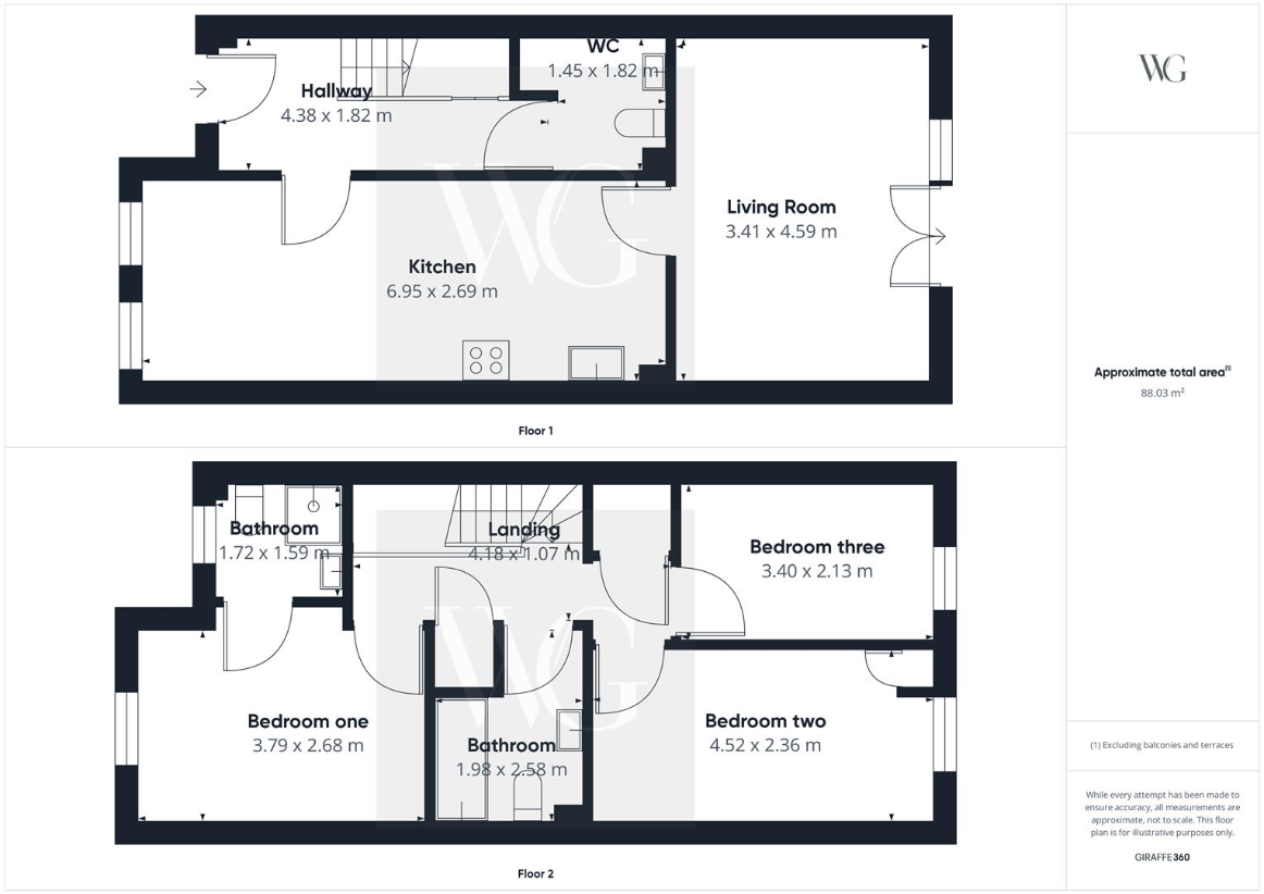 3 bedroom terraced house for sale - floorplan