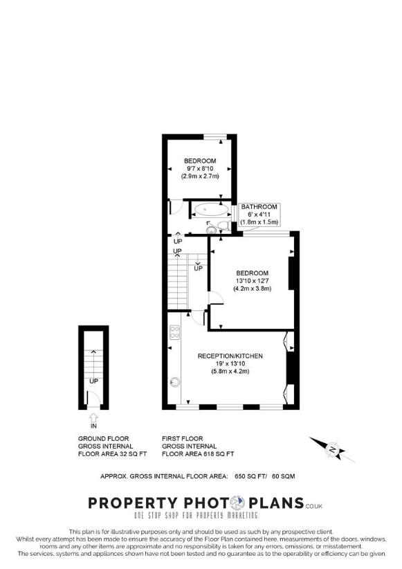 2 bedroom property for sale - floorplan