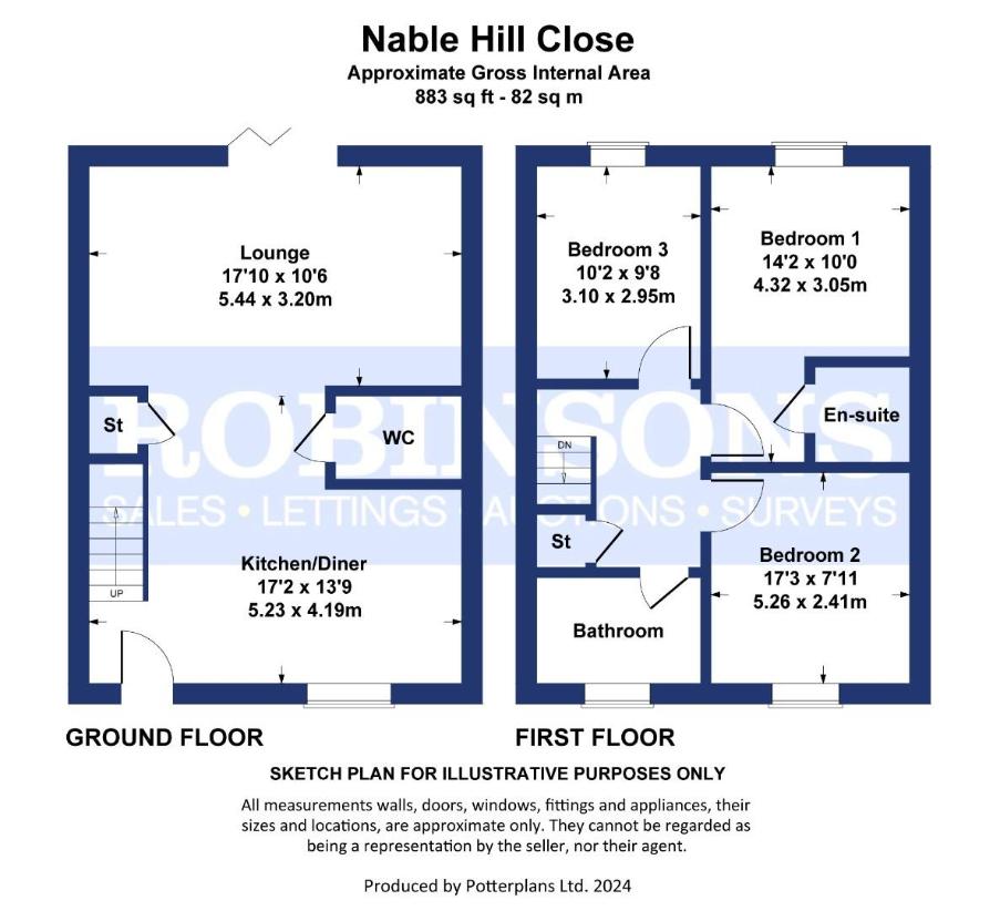 3 bedroom terraced house for sale - floorplan