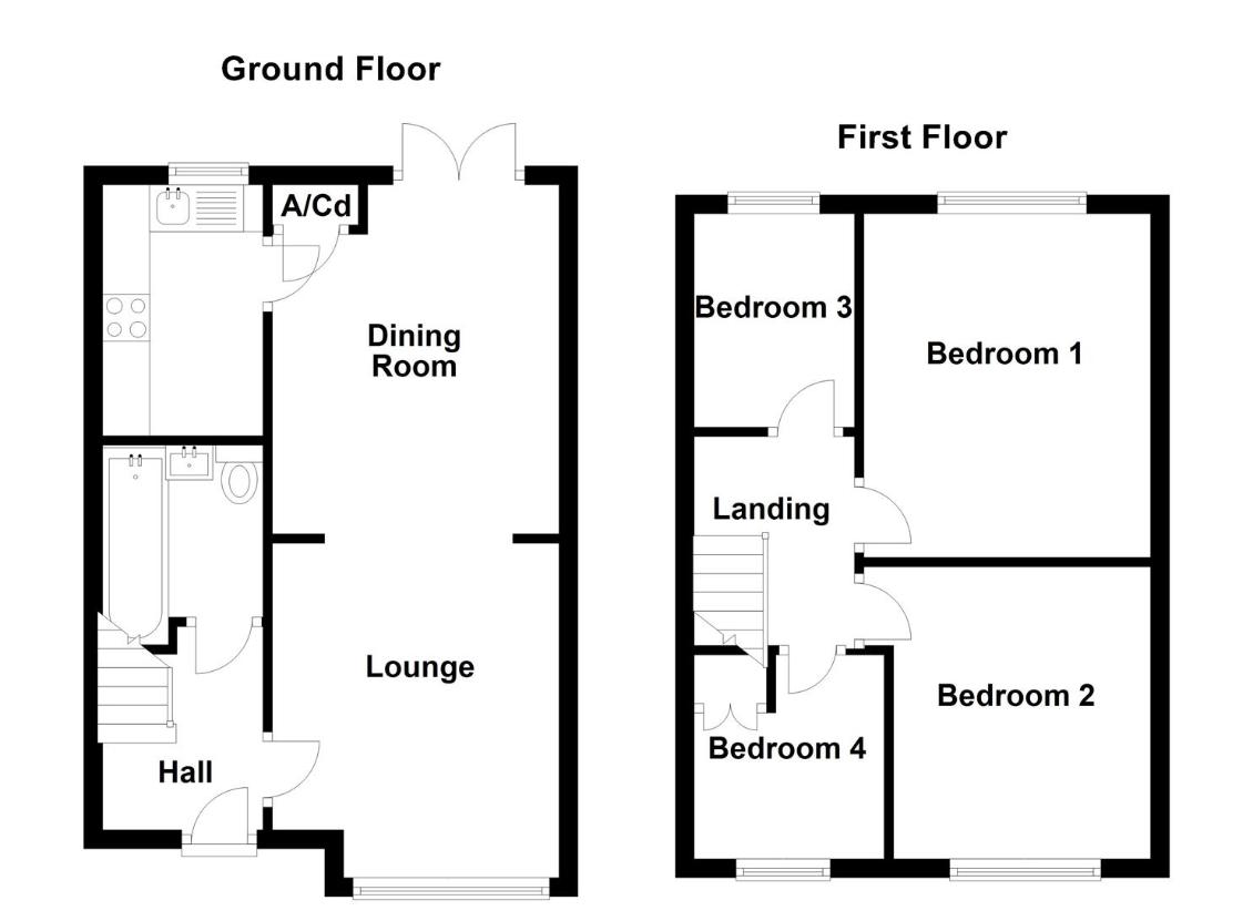 4 bedroom semi-detached house for sale - floorplan