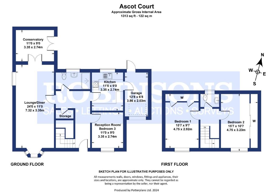 3 bedroom bungalow for sale - floorplan