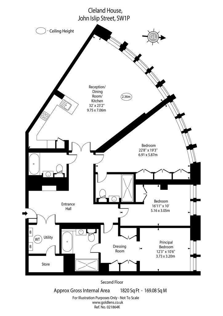 3 bedroom flat to rent - floorplan