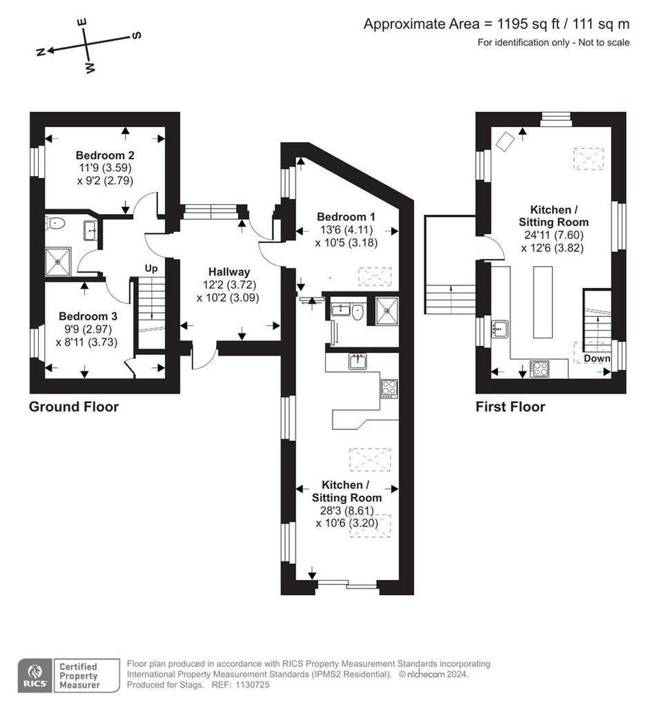 3 bedroom semi-detached house for sale - floorplan