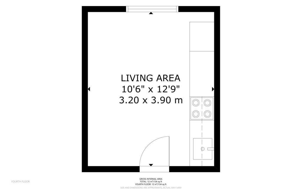 Studio flat to rent - floorplan