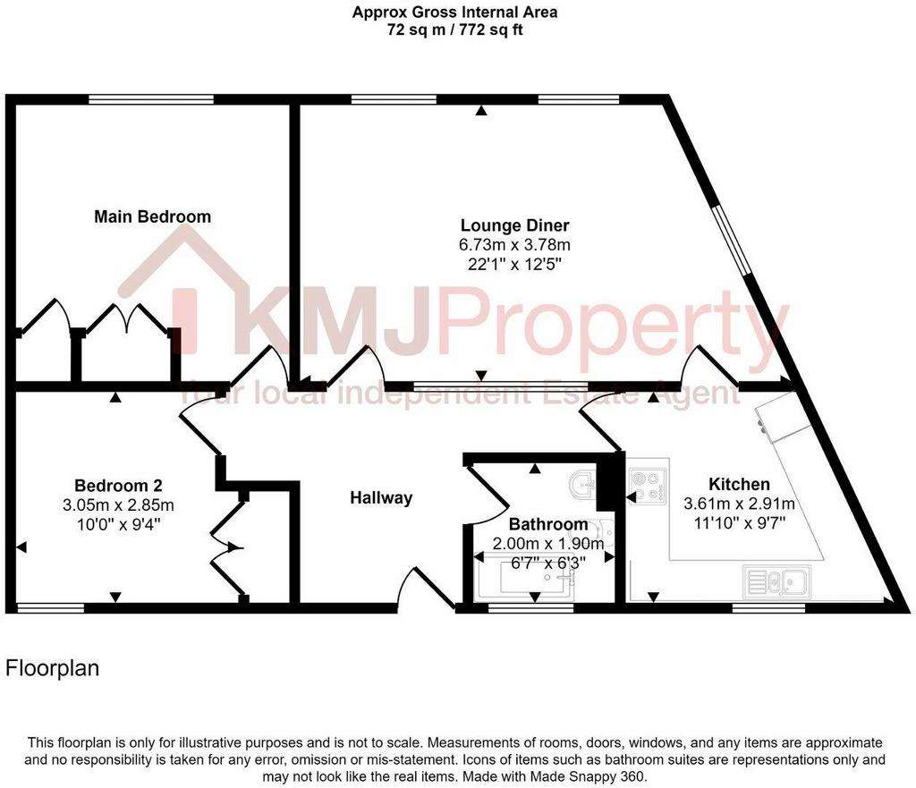 2 bedroom flat for sale - floorplan