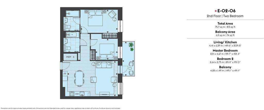 2 bedroom flat for sale - floorplan