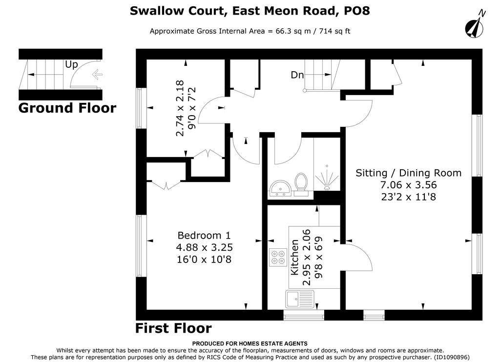 2 bedroom retirement property for sale - floorplan