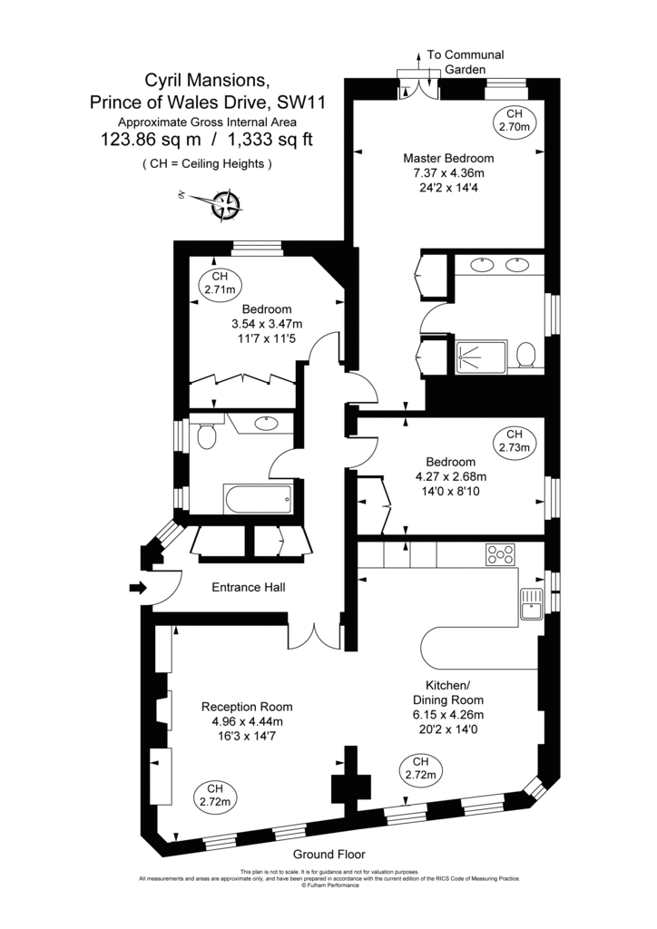 3 bedroom flat for sale - floorplan