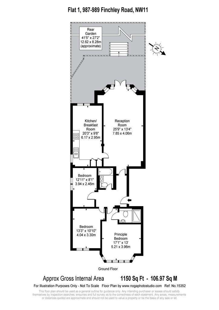 3 bedroom flat for sale - floorplan